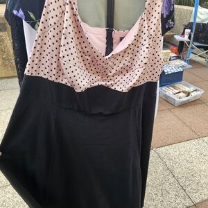 Torrid Pink and Black Polka Dot Dress